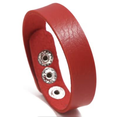 Pulsera piel roja hombre